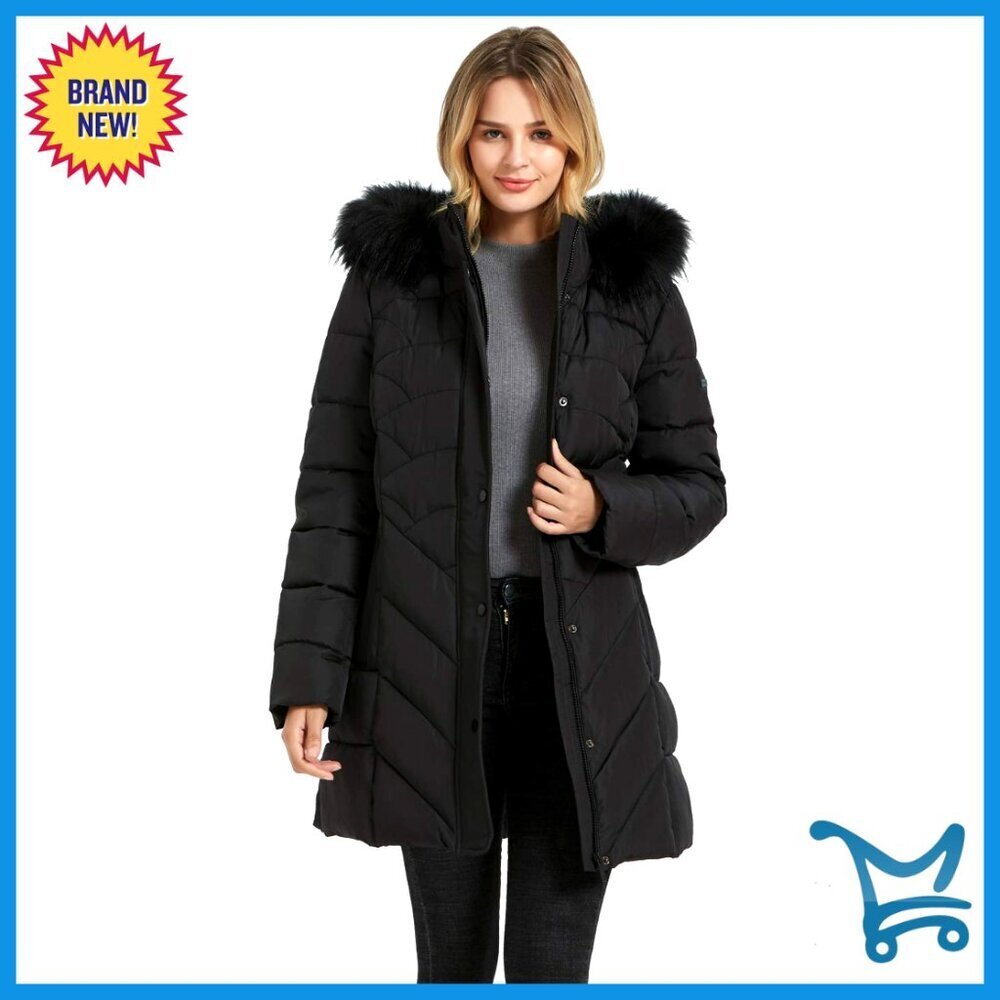 Winter Parka Jacket Long Thickened Hooded Elegant Slim Fit Windproof Water